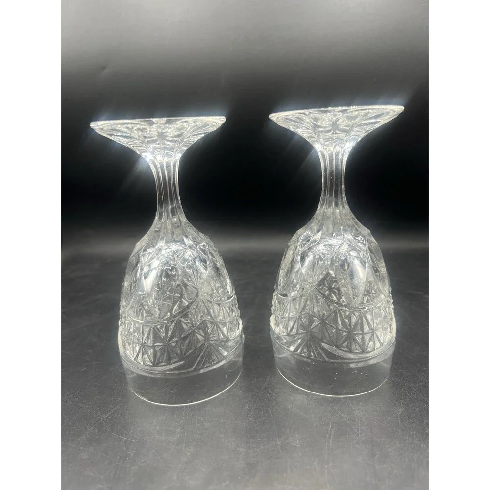 Crystal D’Arques D’Adriana Luna Wine Water Goblets Set of 2 Clear 6.25” Vintage